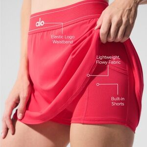 Alo match point skirt candy red size small